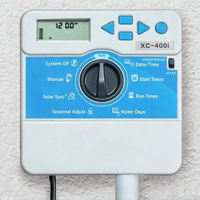Compatible with Hunter X-Core XC400i Indoor Sprinkler Timer, 4 Zone Irrigation Controller, Indoor Lawn & Garden Watering System, Easy Program, No Wi-Fi Required