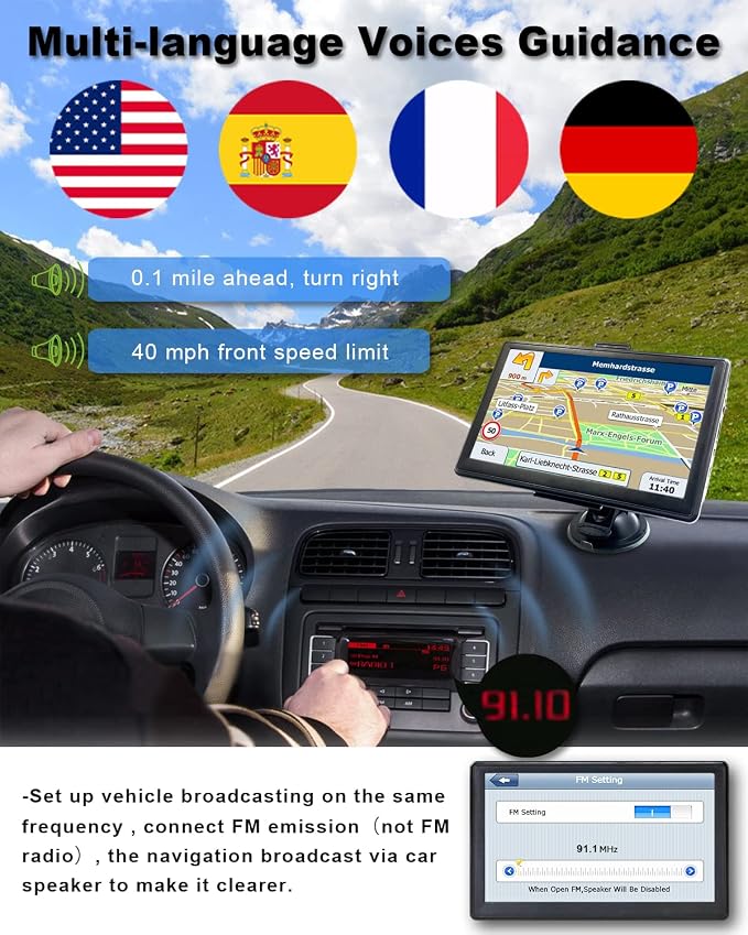 OHREX GPS Navigator for Car, Truck GPS Commercial Drivers 2026, Lifetime Free Maps Updates, with 7 inch Touchscreen, Spoken Driver Alerts, Custom Truck Routing