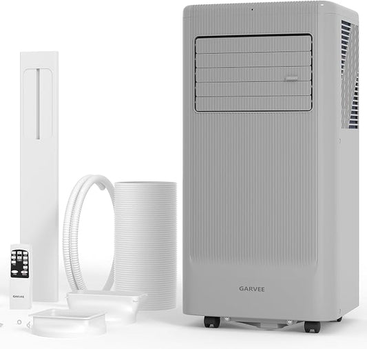 Garvee 8000BTUs Portable Air Conditioner with Remote Control,350 Sq.Ft Max. 48dB Portable AC Unit, Dehumidifier, Fan, Sleep, 24H Timer&Installation Kit, DOE Certified, Ceer 6.2,Dark Grey