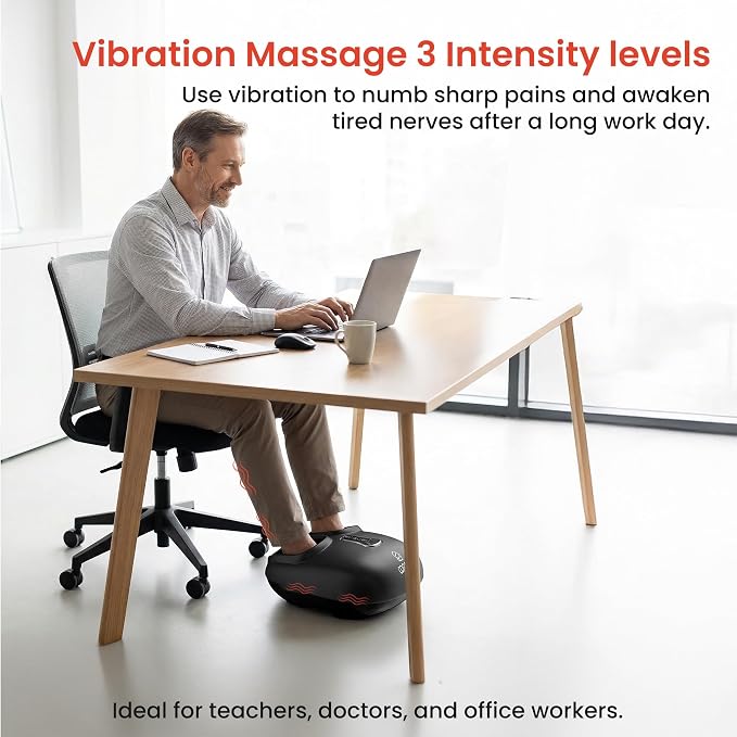 COMFIER 【2026 Fathers Day Gift for Men，Shiatsu Foot Massager with Heat, Kneading Rolling,Vibration, Compression,Remote Control,Foot Massage for Neuropathy,Plantar Fasciitis,Size 13“