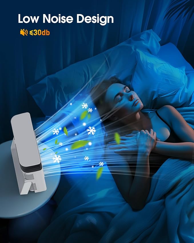 JINLICTE Portable Misting Fan,【Max 15H Runtime】 8-Inch Rechargeable Water Cooling Mist Fan with 600mL Water Tank, Quiet USB Battery Powered, Perfect for Camping Home Outside Office Travel
