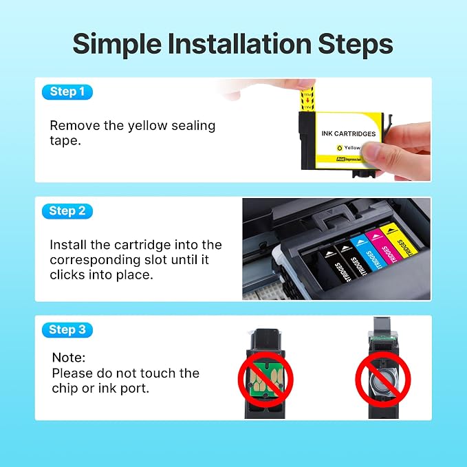 Remanufactured Ink Cartridge Replacement for Epson 222XL Ink Cartridges Combo Pack Use for WF-2960 XP-5200 Printer (4 Pack, Black/Cyan/Magenta/Yellow)