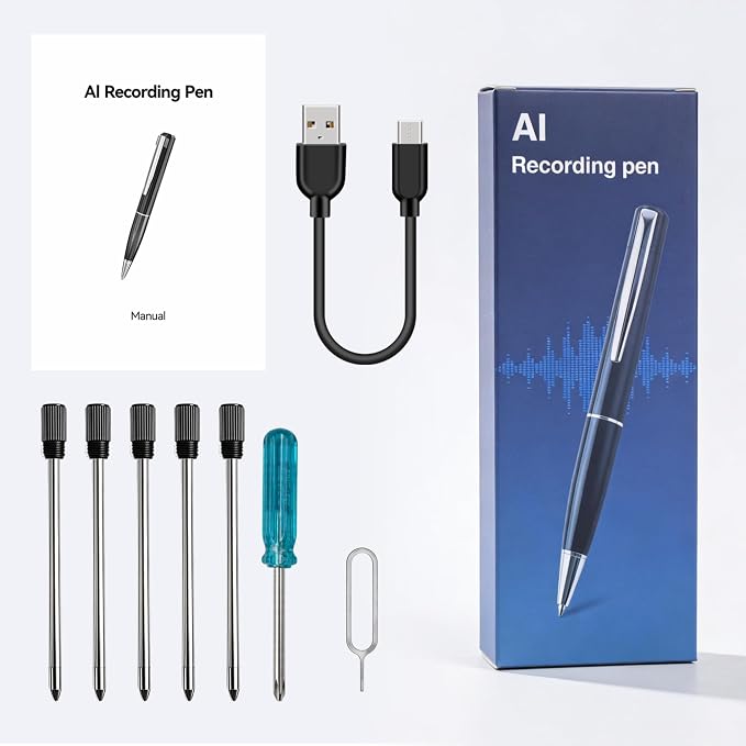 Note AI Voice Recorder Pen, AI Voice Recorder Pen with Summary & Mind Map, AI Note Taking Device with 150 Languages Transcription, Smart Meeting Recorder for Lectures, Interviews, Calls