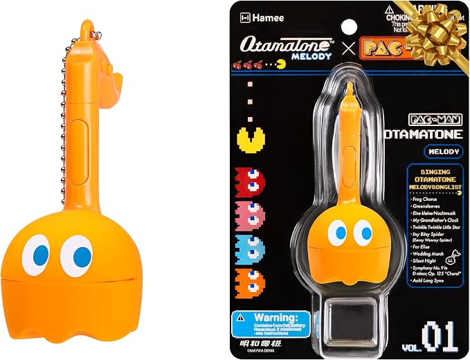 Otamatone Melody Original PAC-Man Electronic Portable Music Toy Player Synthesizer from Japan by Maywa Denki Officially Licensed Merchandise with English Instructions Keychain Accessory - Clyde
