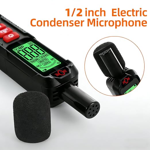 Noise Decibel Meter, Noise Meter, Decibel Meter, Digital Sound Level Meter, 30dB to 130dB Audio Noise Measurement Equipment, LCD Backlight Display, MAX/MIN Data Retention, Automatic Power-Off