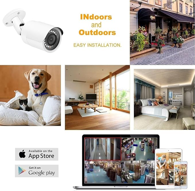 Real HD 4MP PoE IP Bullet Outdoor Camera, 2.8mm Wide Angle, H.265, IP66 Weatherproof, Compatible with Uniview NVR