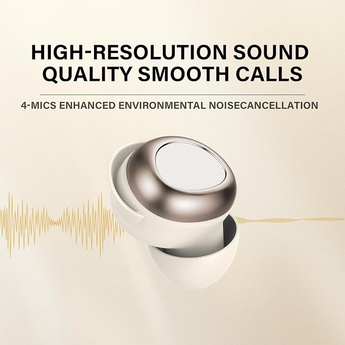 Wireless Earbuds, Hybrid ANC 40dB Noise Cancelling Headphones, 45H Playtime, Bluetooth 5.4, 10mm Drivers with 5 EQ, ENC Dual Mic, IPX7 Waterproof, Transparent Mode, Digital Battery Display White