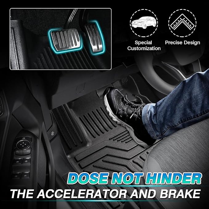 T TGBROS Floor Mats Custom Fit for 2018-2023 Kia Rio 5-Door Accessories 2 Rows Floor Liners Set All Weather Protection TPE Non-Slip Black