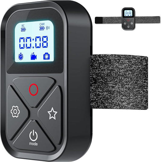 Remote Control for GoPro, TELESIN Magnetic Wireless Remote Controller with LCD Display Wrist Strap for Go Pro Max GoPro Mini Hero 12 11 10 9 8 Bike Motorcycle Cycling Hiking POV Selfie Accessories