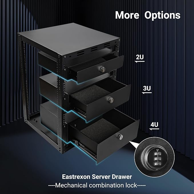 15U Open Frame Server Rack, Wall-mountable IT Rack w/Swivel Casters, 2 Rack Shelves, Top & Bottom Panels, Network Rack for Stereo/Computer/Data/IT/AV Equipment, 19.7”L x 18.8”W x 32.3”H