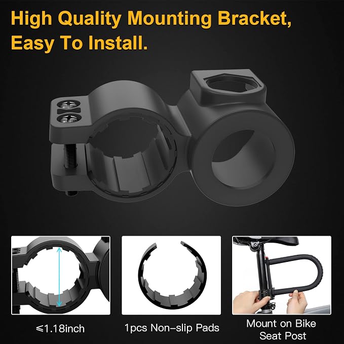 Bike U Lock Heavy Duty Bike Lock Bicycle Lock, 16mm U Lock and 3ft / 5ft / 6ft Length Security Cable with Sturdy Mounting Bracket for Bicycle, Motorcycle and More