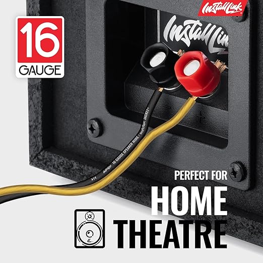 Install Link 16 AWG Gauge Speaker Wire Cable (250 Feet) Stereo, Car or Home Theater, CCA
