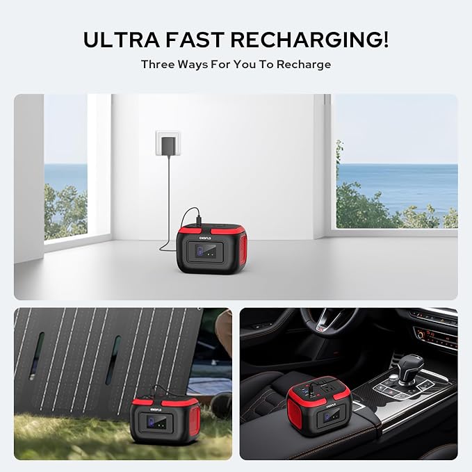 ENOFLO Portable Power Station, 97.68Wh Solar Generator, Lithium Battery Power with 110V AC 120W Peak Socket/DC/USB QC3.0/LED Light for Outdoor Indoor Use Trip Home Backup Emergency