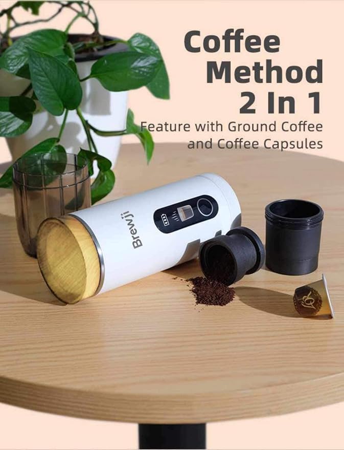 Portable Self-Heating Espresso Machine and Coffee Maker Including Milk Frother