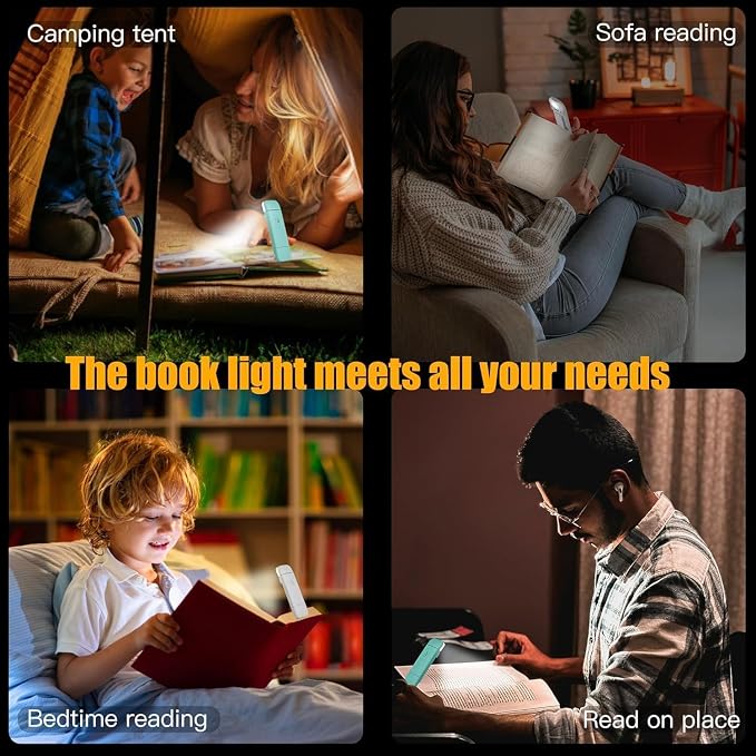 KunHe 60 Pack USB Rechargeable Book Lights Bulk for Reading at Night in Bed Reading Lights Bulk LED Reading Lights with Clip for Kids & Adults Bulk Christmas Gift for Man Woman Book Lovers