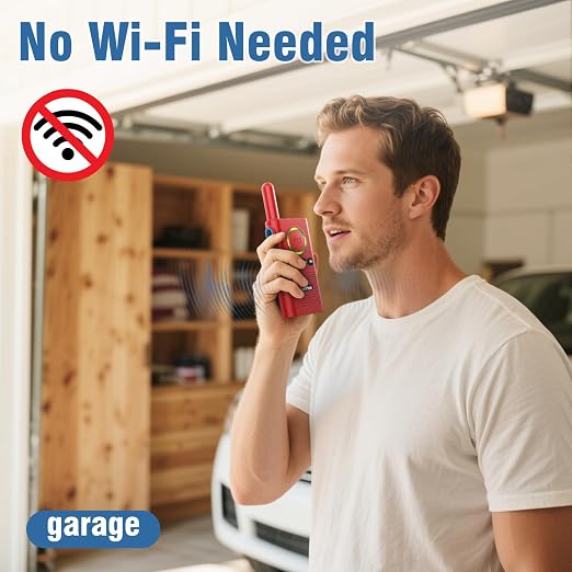 Wireless Intercom System for Home 3300FT Range, Room to Room Intercom Wireless, VOX Hands-Free, 16 Channels, Type-C Charging，Two Way Intercom for Business Office Garage