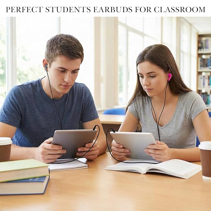 Konohan 160 Packs Bulk Earbuds with Wire Earphones Classroom Wired Headphones for Students Headphones Individually Bagged, 8 Colors Ear Buds Bulk for Classroom School Library(Bright Color)