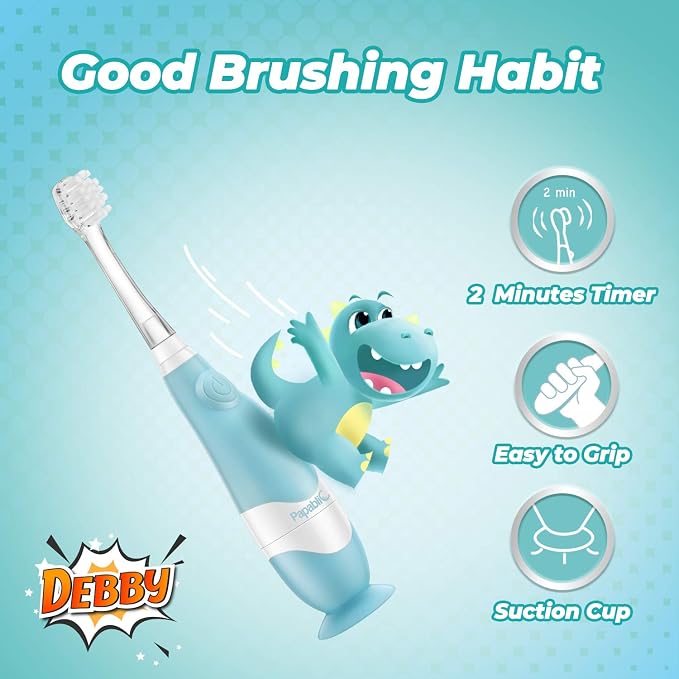 Papablic BabyHandy 2-Stage Bundle with Debby Toddler Sonic Electric Toothbrush