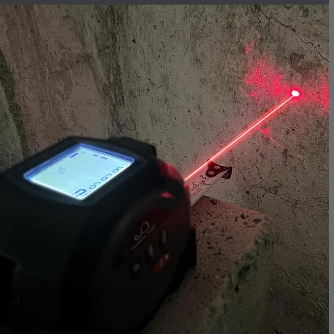 3 in 1 Laser Tape Measure with Level | 131ft/40M Laser Distance Meter Display On Backlit LCD Screen with 16ft/5m AutoLock Measuring Tape | Ft/Inch/Fractions/M/mm (Black 3in1 Laser)