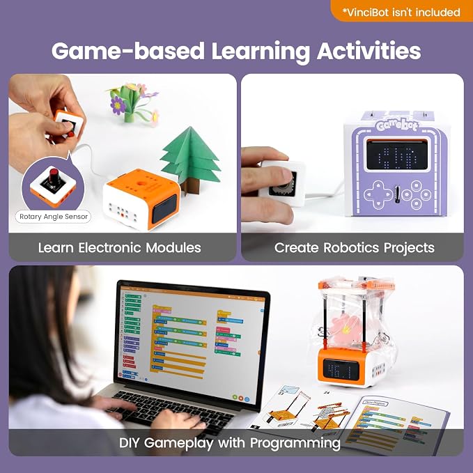 Vincibot Coding Robot with Creator Kit and Inventor Kit for Kids 8-12