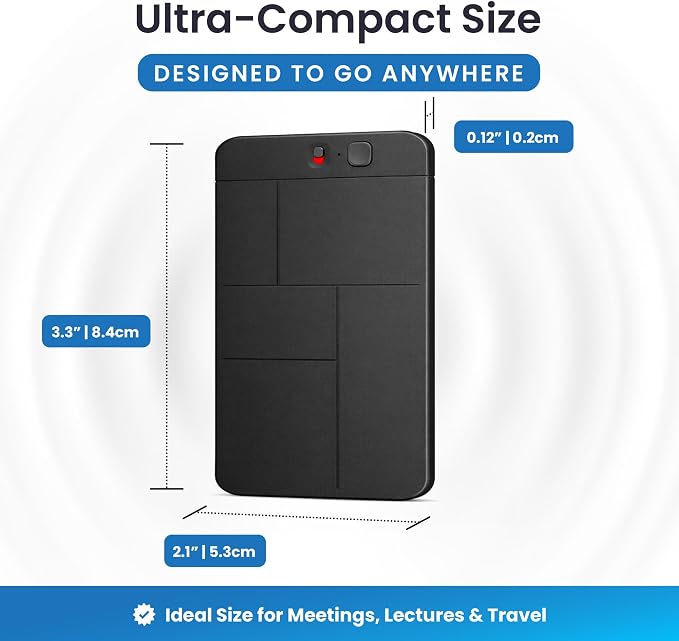 aTTo Digital AI Voice Recorder – AI Transcription, Multiple Languages & Noise Cancellation – 64GB Memory, 500 Hours Recording & 30-Hour Battery – Portable, Compact Design for Professionals & Students