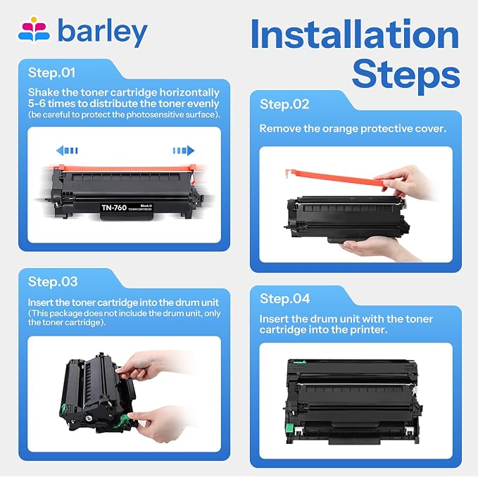 TN760 TN-760 Toner Cartridge Compatible TN760 High Yield Black Toner Cartridge Replacement for Brother TN760 TN-760 MFC-L2710DW MFC-L2750DW DCP-L2550DW Toner Printer (2-Pack).