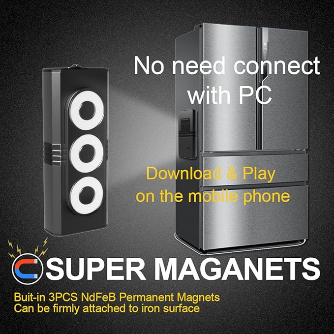 Kingneed Q9 Magnetic Voice Recorder Voice Activated, no Need Connect with PC, Download & Play on The Mobile Phone, APP for Andriod & iOS, Audio Recorder for Meeting, Interview, car