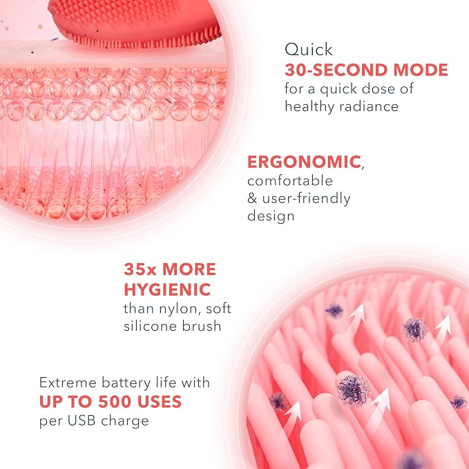 FOREO Luna 4 Mini Face Cleansing Brush & Massager - Premium Face Care - Enhances Absorption of Facial Products - Simple Skin Care Tools - for All Skin Types, Coral