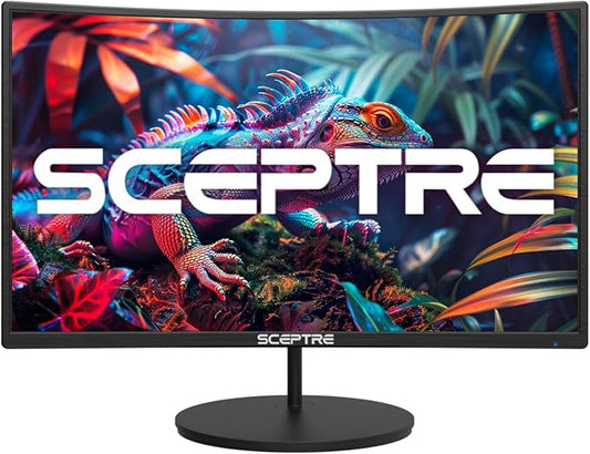 New! Sceptre Curved 24-inch Gaming Monitor 100Hz 1080p R1500 98% sRGB HDMI x2 VGA Build-in Speakers, VESA Wall Mount Machine Black 2026 (C248W-1920RN Series)