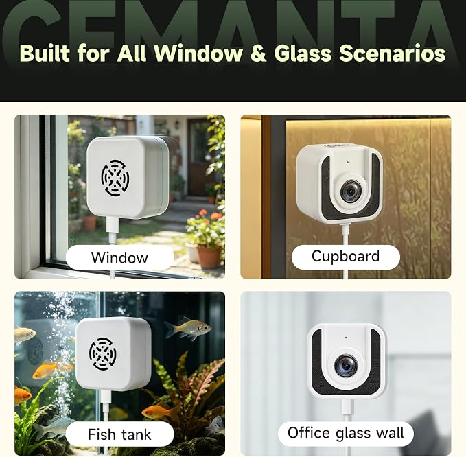 3MP Window Camera,Free Cloud Storage,2.4Ghz & 5Ghz WiFi Indoor Cameras for Home Security, Color Starlight Night Vision, Anti-Glare, AI Motion Detection, 24/7 Recording, Compatible with Alexa