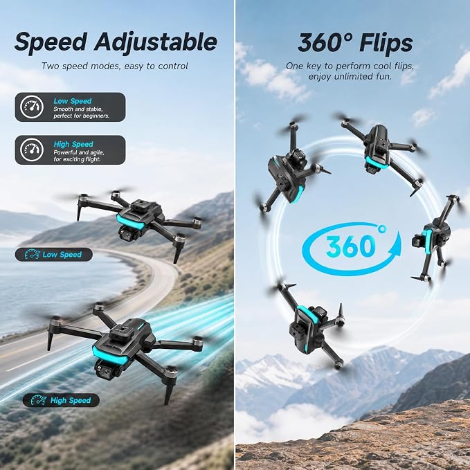 KMAX Drone with Camera for Adults Beginners, 2K Foldable RC Drone with 4.3" HD Display, Obstacle Avoidance, Altitude Hold, One-Key Return, 60 Mins Flight Time with 3 Batteries, Easy to Fly Mini Camera Drone Gifts