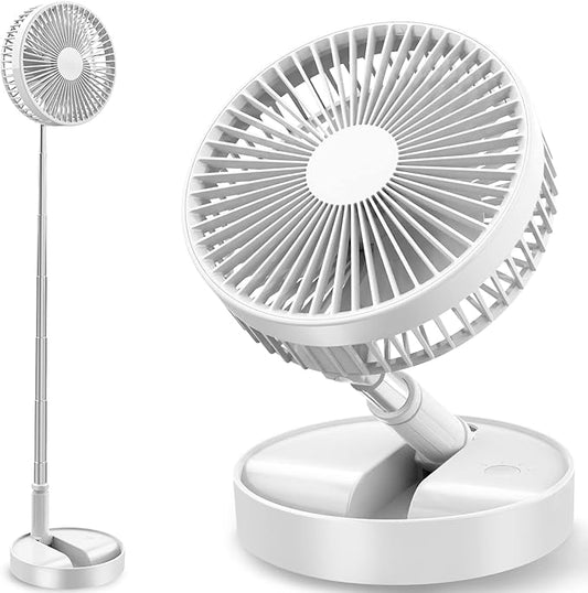 Fan Collapsible for Traveling Foldaway Rechargeable Portable Folding Travel Fans Portable Pedestal Standing Fan Foldable Travel with 7200Mah Battery for Bedroom Home Office
