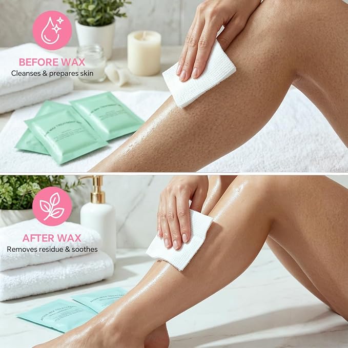 UKF Home Waxing Kit with Hard Wax Beans Complete Hair Removal System with Electric Wax Warmer, Nose & Body Applicators, Pre & Post Care Wipes Gentle Root Level Depilatory for Full Body，Purple