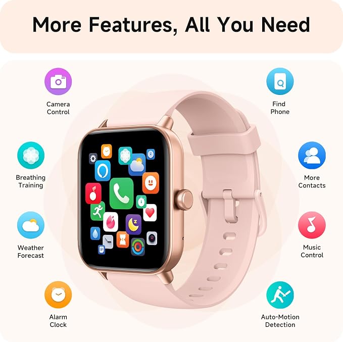 Smart Watches for Women, 1.8" HD Smart Watch (Answer/Make Call) for iPhone/Android, Alexa Bulit-in, Fitness Watch with Sleep/Health Monitor, Watches for Women with 120 Sport Mode, 3ATM Waterproof ﻿