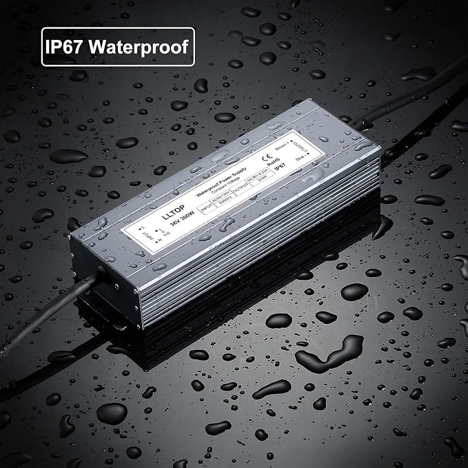 LLTOP 36v DC Power Supply 300w 8.33A Waterproof AC110v/120v to 36vdc Converter Constant Voltage Outdoor Transformer for Pump Humidifier LED Lights