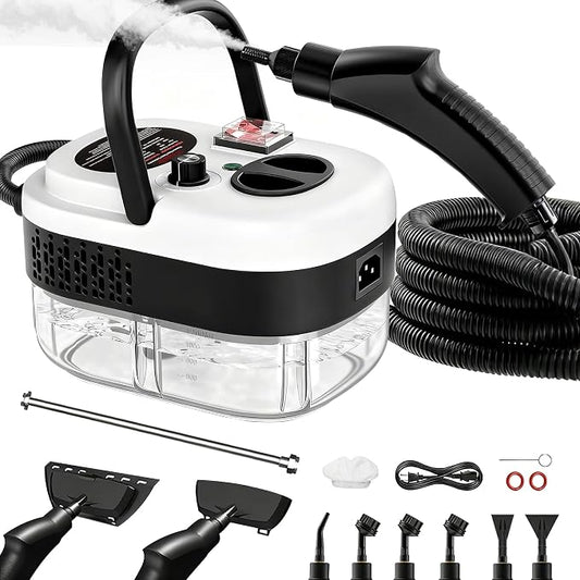 Handheld Steam Cleaner –13pcs Accessories, 1200ml Tank,6-Level Adjustable and 15s Heat-Up Portable Multi-Purpose Steamer for Home,Sofa,Car Floor,Window