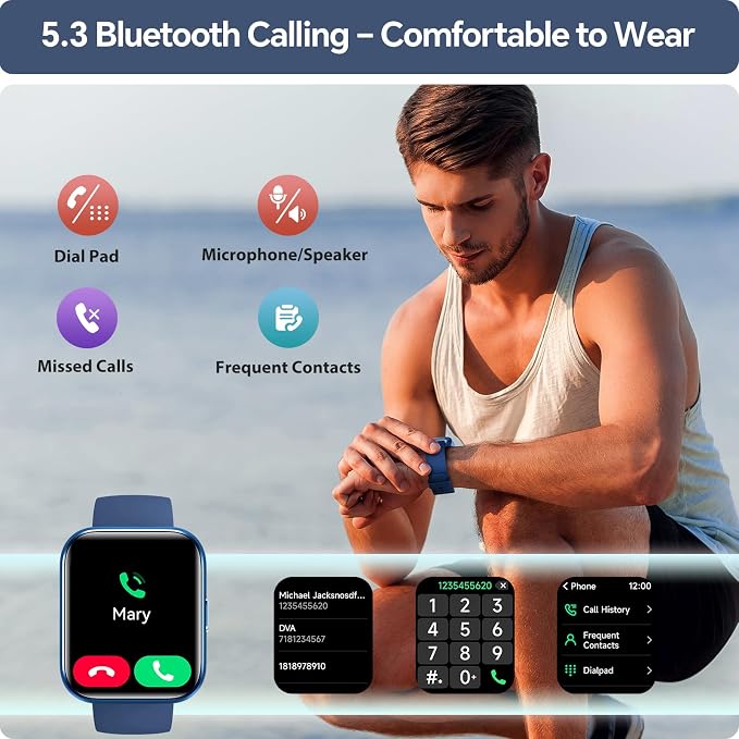 Smart Watch for Men/Women Android & iPhone, 1.85" Touchscreen Smartwatch with Answer/Make Calls, Fitness Watch with 3ATM Waterproof, 120+ Sport Modes, Heart Rate/Sleep/SpO2 Monitor,Pedometer, Alexa
