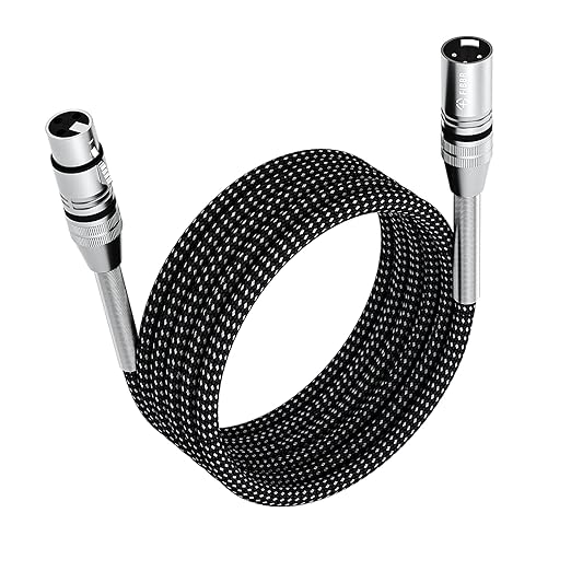 FIBBR XLR Cable 100ft/30M, Microphone Cable Nylon Braided XLR Male to Female Heavy Duty Balanced Microphone Cord Compatible with Preamps/Speaker Systems and More