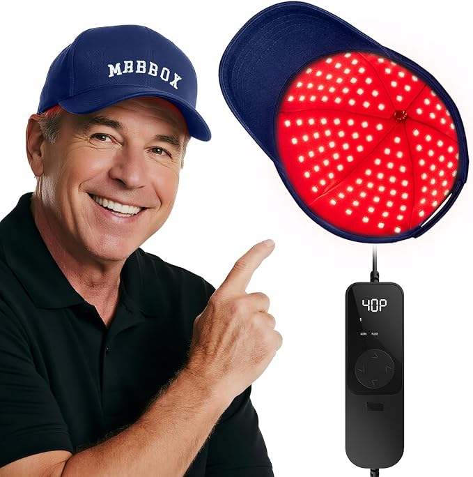 Red Light Therapy for Hair Growth,528 Total Light Emitters,Full-Scalp Coverage,660nm Red Light + NIR, At-Home Scalp Care,Red Light Hair Growth Cap (LP-RJVGRW-BLK)
