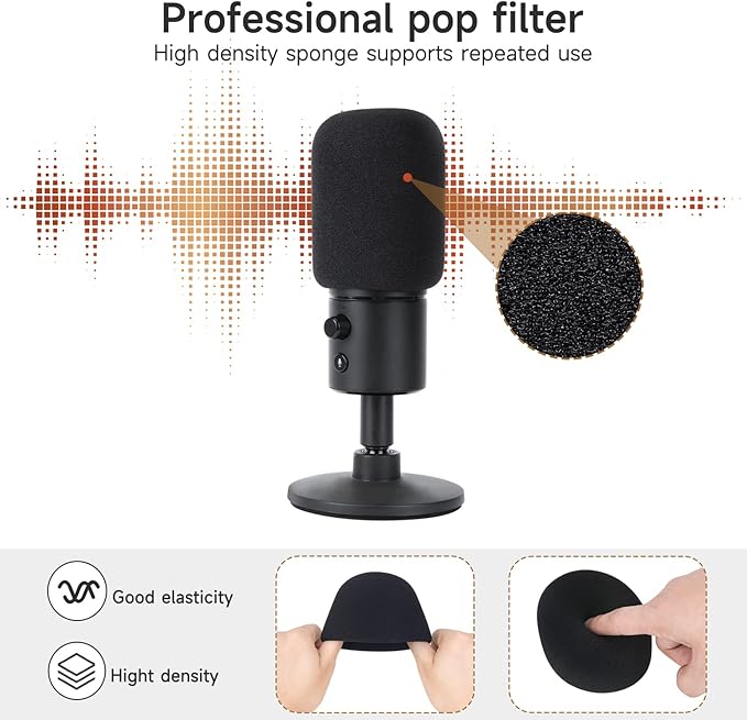 for Razer Seiren X Pop Filter - Mic Foam Cover Windscreen Customized for Razer Seiren X Streaming Microphone