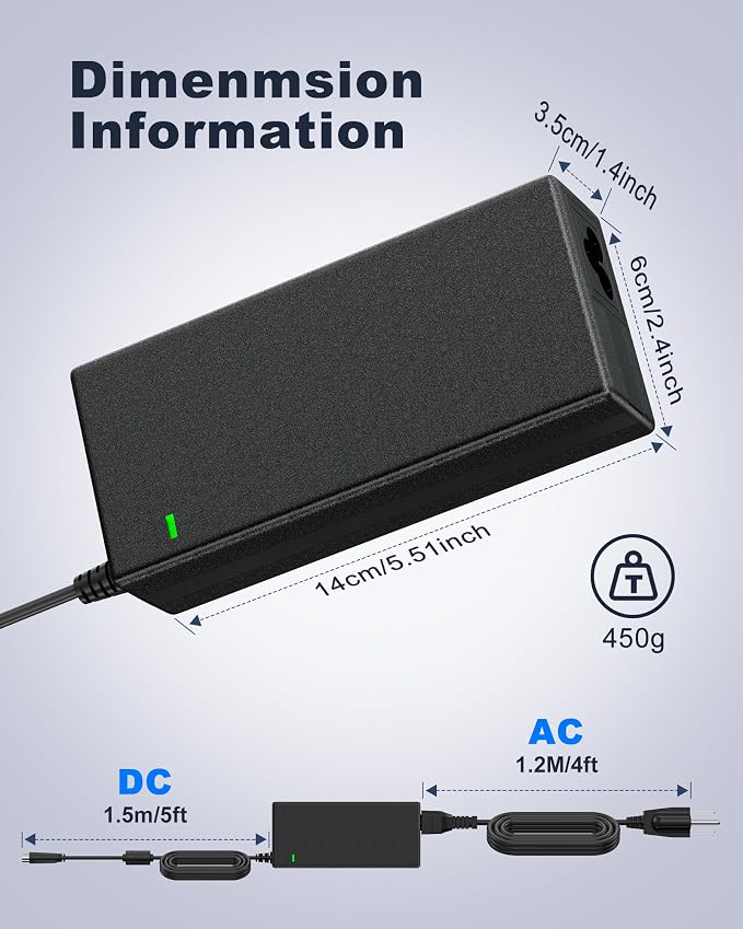 12V 10A AC Adapter for Synology NAS DiskStation DS1520+ Charger DS1522+ DS916+ DS918+ DS920+ DS923+ DS723+ DS420+ DS423+ DS620slim DS720+ DS418 DS718+ DS1019+ NAS Server Power Supply Cord Cable