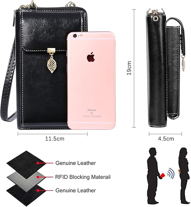 HUANLANG Small Crossbody Phone Bags for Women Leather Cell Phone Purse Wallet | Small, Cell Phone