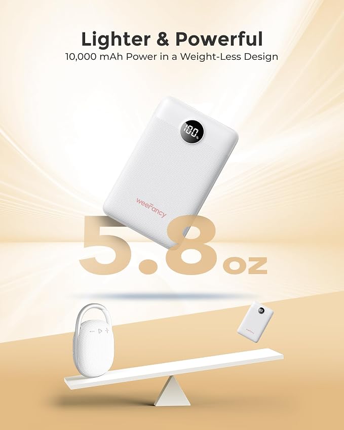 Ultra-Thin Mini Portable Charger 10000mAh & Rechargeable Electric Hand Warmers 2 Packs Gifts Set