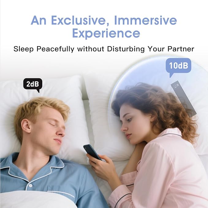 Under Pillow Bone Conduction Sleep Speaker - Bluetooth White Noise Machine with Display, 36 Sleep Sounds, Timer & TF Card, Ideal for Side Sleepers & Those with Sleep Difficulties