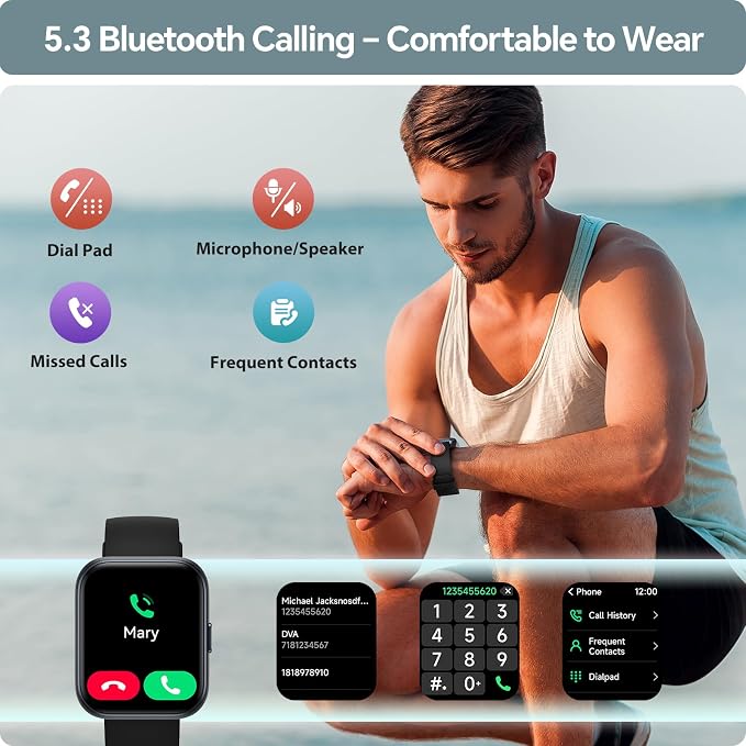 Smart Watch for Men Women, 1.85" HD Smartwatch for iPhone/Samsung/Android (Answer/Make), Fitness Tracker with Heart Rate/Sleep/SpO2 Monitor, Smart Watches 3ATM Waterproof 120+ Sport Modes, Alexa