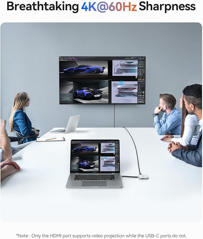 ORICO 10Gbps Magnetic M.2 Docking Station, 8-in-1 USB C HUB & M.2 2230 NVMe Enclosure with HDMI 4K@60Hz,SD/TF, USB-A&C 3.2, 100W PD, AUX, USBC Dock for iPhone 17/16/15 Pro/Pro Max