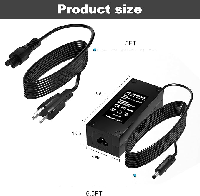 19V Power Adapter for Lifestyle Rhythm Healthcare Portable Oxygen Concentrators P2/P2-E6/P2-E7