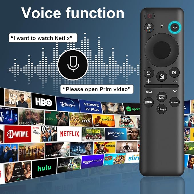 BN59-01432A Replacement Remote Control for Samsung Smart TV, Solar & USB-C Rechargeable, Universal for 2019-2026 Samsung Smart TVs with Voice Function
