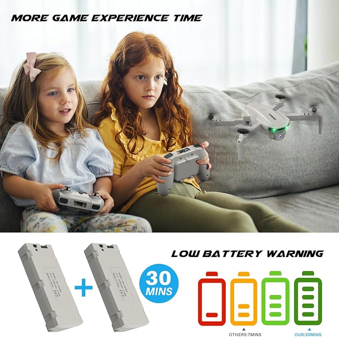 SIMREX Drone With Camera for Kids Beginner & Adults – Foldable RC Quadcopter with Altitude Hold, Optical Flow Positioning , Indoor Mini Drone with One Key Start, Headless Mode, 3D Flip, Gift for Boys & Girls & Teenagers