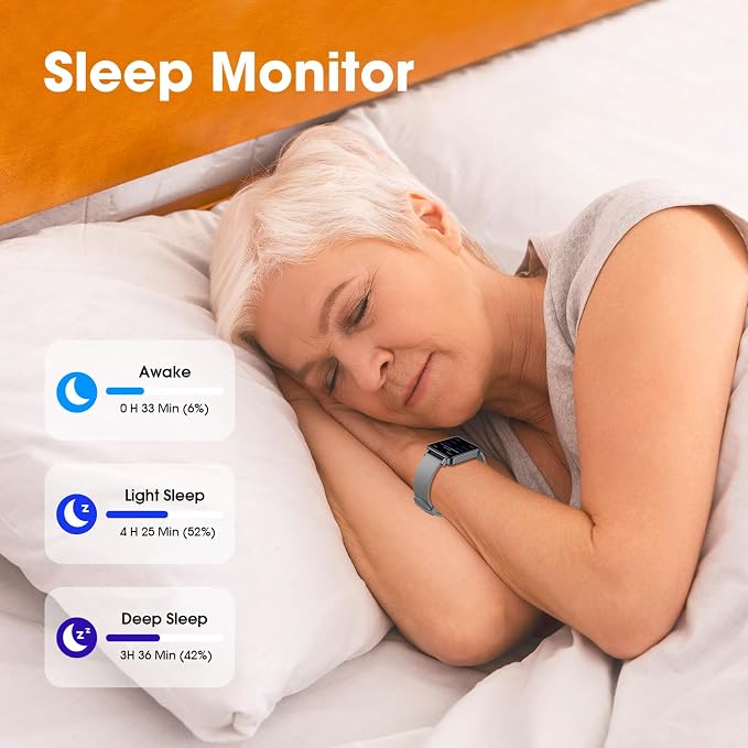 Pedometer Watch Senior Friendly No App/Phone Required, Step Counter | User-Friendly Design, IP68 Waterproof Fitness Tracker, Calories Sleep Tracker, Heart Rate and Sleep Monitor, Stopwatch